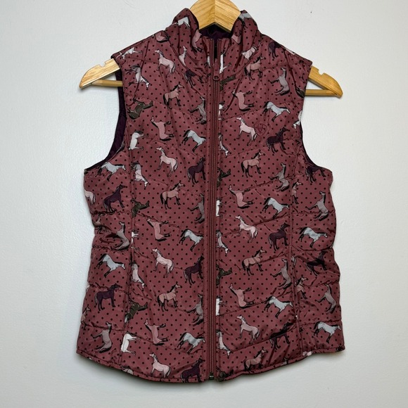 Ariat Other - Ariat Girls Bella Reversible Insulated Puffer Vest Wild Ginger Ponies Youth XL